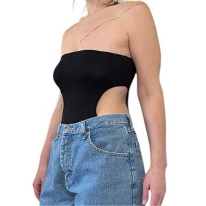 NWOT Cut Out Strapless Bodysuit